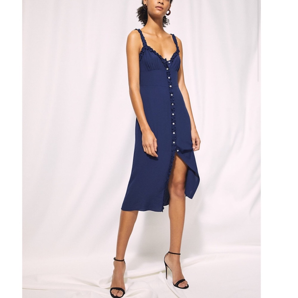 WILFRED | 6 HEARTTHROB DRESS BUTTON UP RUFFLE MIDI - Picture 4 of 7